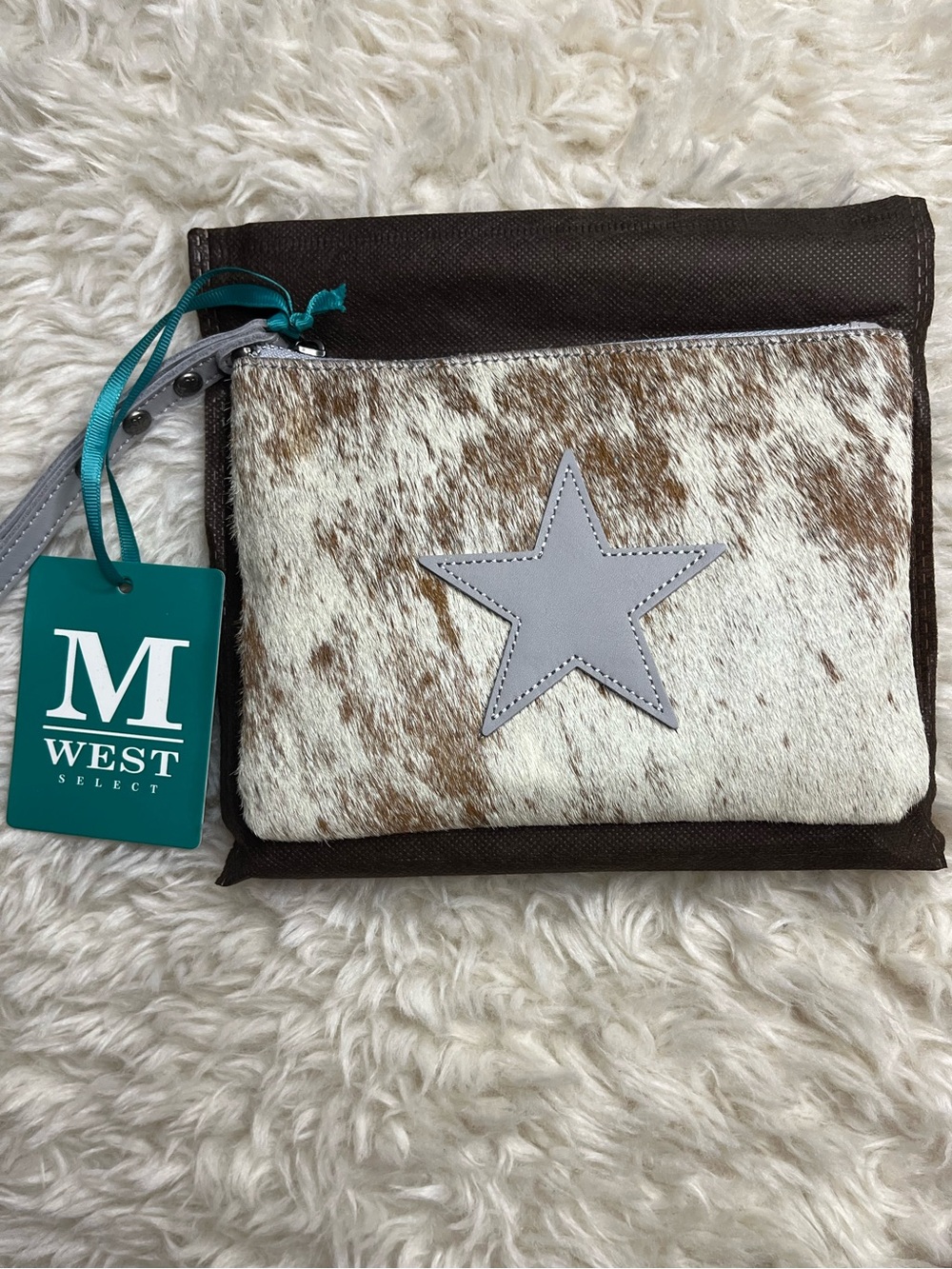 Montana West Cowhide Pouch Wristlet